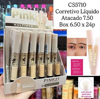 Corretivo Liquido com Esponja Pink 21
