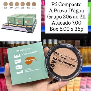 Pó Compacto Vegano Grupo 206 ao 211 Max Love (somente box)
