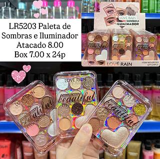 Paleta de Sombras e Iluminador Lové Rain