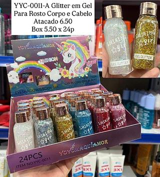 Glitter em Gel para Rosto Corpo e Cabelo Yoyo Maquiamor