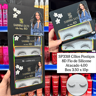 Cílios Pstiços 8D Fio de Silicone Sabrina Sato