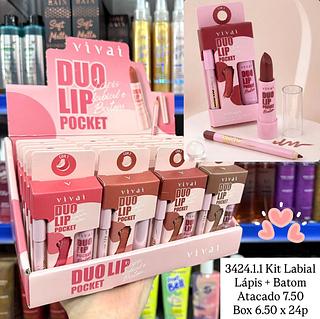 Duo Lip Pocket Lápis Labial e Batom Vivai