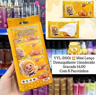 Mini Lenço Demaquilante Umedecido Mel Yoyo Maquiamor