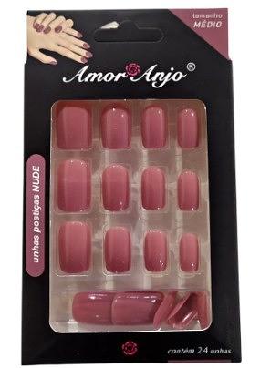 Unhas Postiças Nude Tamanho Médio Amor e anjo