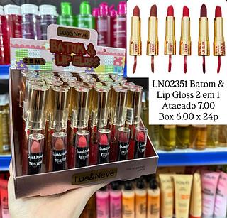 Batom & Lip Gloss 2 em 1 Lua e Neve