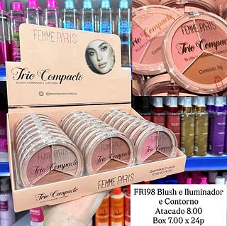 Trio Compacto Blush Iluminador e Contorno Femme Paris