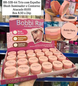 Trio com Espelho Blush Iluminador e Contorno Bobbi Rara