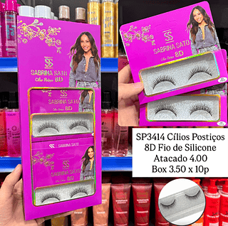 Cílios Postiços 8D Fio de Silicone Sabrina Sato