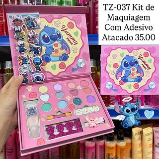 Kit de Maquiagem com Adesivo Stitch
