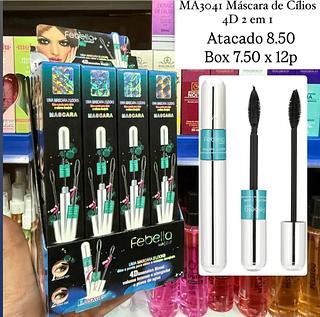 Máscara de Cilios 4D 2 em 1 Febella