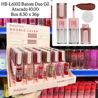 Batom Duo Double Layer Grupo 2 Ruby Rose