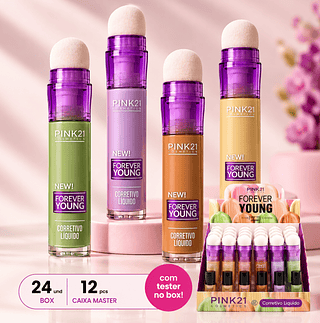 Corretivo Colorido Camuflagem Forever Young Pink 21
