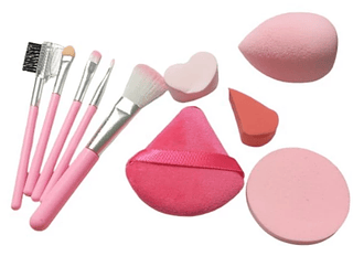 Kit de Esponjas+Pincéis Contém 10 Peças