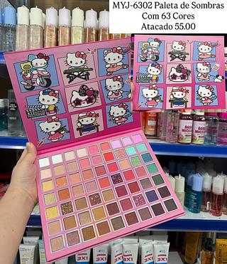 Paleta de Sombras Hello Kitty com 63 Cores Jummy Ju (somente avulso)