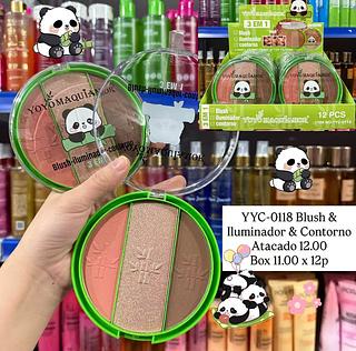 Blush & Iluminador & Contorno Yoyo Maquiamor