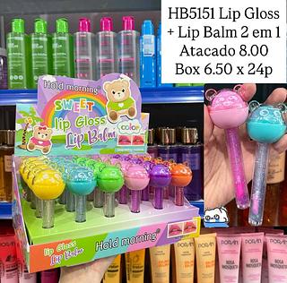 Lip Gloss e Lip Balm 2 em 1 Hold Morning