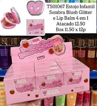 Estojo Infantil Sombra Blush Glitter e Lip Balm Toque Special