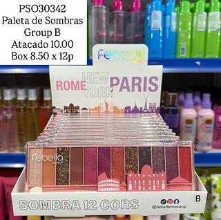 Paleta de Sombras Rome New York Paris Grupo B Febella (somente peças)