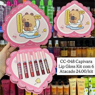 Kit com 6 Lip Gloss Capivara