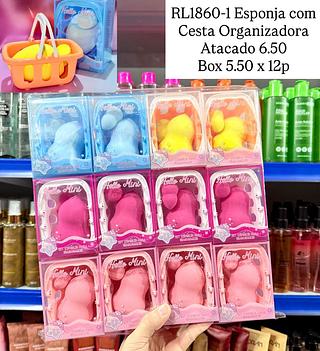 Esponja Anatômica com Cesta Organizadora Hello Mini