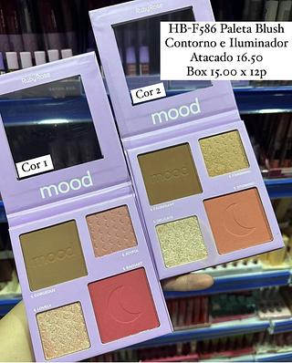Paleta Blush Contorno e Iluminador Mood Ruby Rose