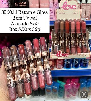 Batom e Gloss Love 2 em 1 Vivai