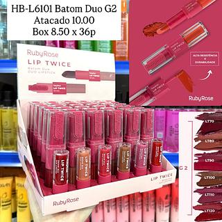 Batom Duo Lip Twice G2 Ruby Rose