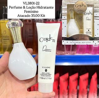 Perfume & Lição Hidratante Golden Feminino V.v Love
