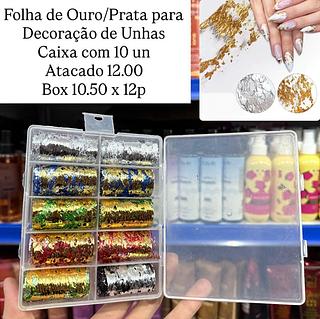 Decoração Para Unhas Folha Dourada