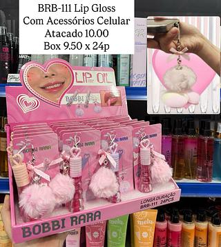 Lip Gloss Com Acessórios Celular Bobbi Rara