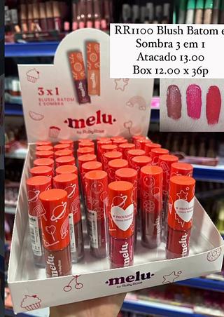 Blush, Batom e Sombra 3x1 Melu By Ruby Rose (somente avulso validade 08/2026)