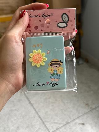 Espelho de Bolsa Duplo Sol Amor Anjo