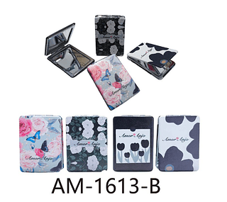 Espelho de Bolsa Duplo Flor Amor Anjo