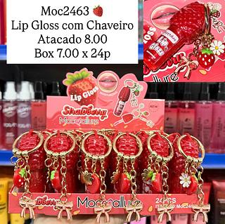 Lip Gloss Strawberry com Chaveiro Mocmallure