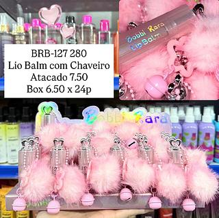 Lip Balm com Chaveiro e Pompom Bobbi Rara