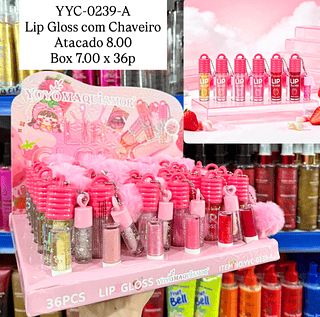 Lip Gloss com Chaveiro Yoyo Maquiamor