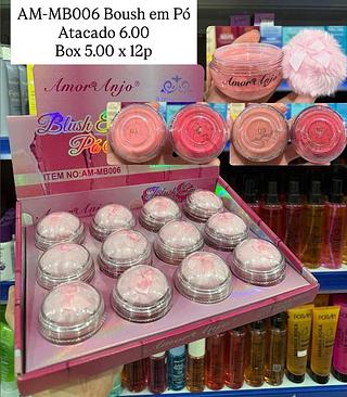 Blush em Pó com Pompom Aplicador Amor Anjo
