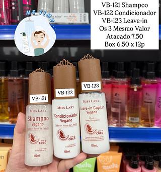 Shampoo Condicionador e Leave-in Miss Lary
