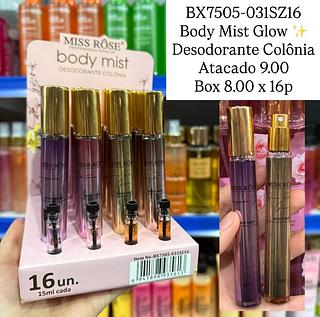 Body Splash Mist Glow Desodorante Colônia Miss Rôse