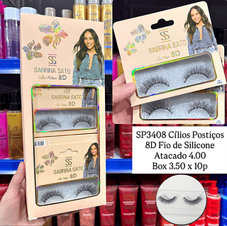 Cílios Postiços 8D Fio de Silicone Sabrina Sato