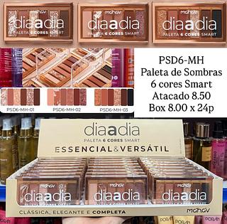Paleta de Sombras 6 Cores Smart Dia a Dia Mahav