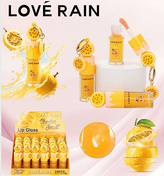 Lip Gloss Maracujá Passion Fruit com Chaveiro Lové Rain