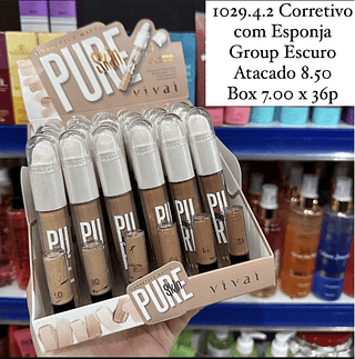 Corretivo com Esponja Grupo Escuro Pure Skin Vivai