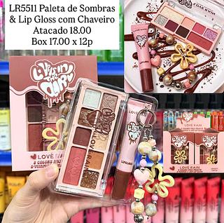 Paleta de Sombras e Lip Gloss com Chaveiro Lové Rain