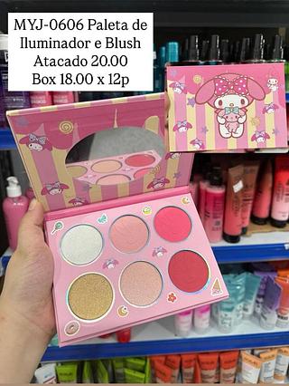Paleta de Blush e Iluminador My Melody Jummy Ju
