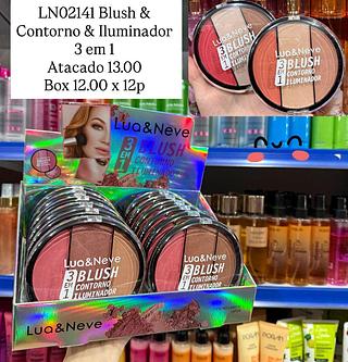Blush Contorno e Iluminador 3 em 1 Lua e Neve