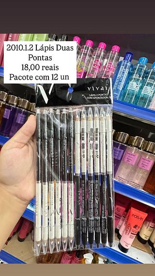 Lápis Duas Pontas Preto e Branco Vivai