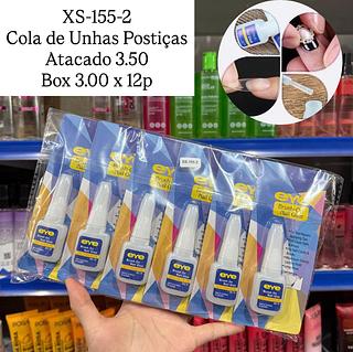 Cola de Unhas Postiças Brush-on Nail Glue Azul