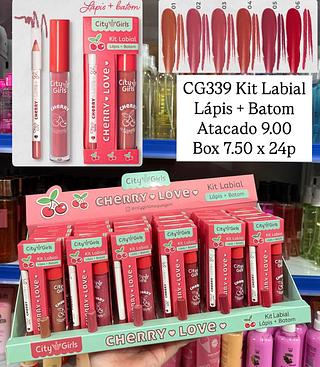 Kit labial Lápis + Batom Cherry Love City Girls