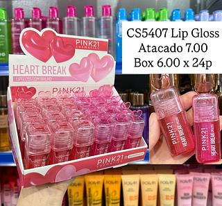 Lip Gloss Glitter Heart Breack Pink 21